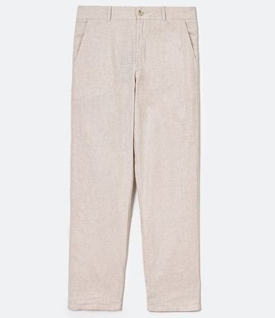 Pantalón Liso en Lino con Bolsillo 7