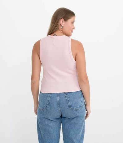 Blusa Cropped sin Manga en Ribana con Cuello Redondo 2