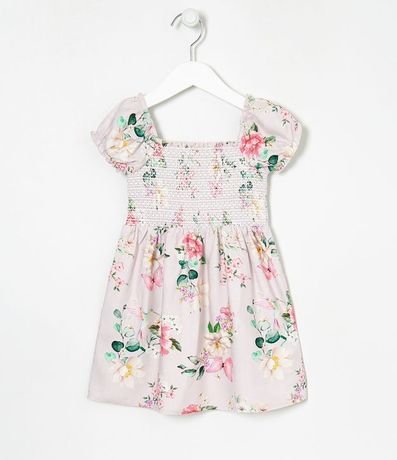 Vestido Infantil Floral con Elastico Tam 1 a 5 años