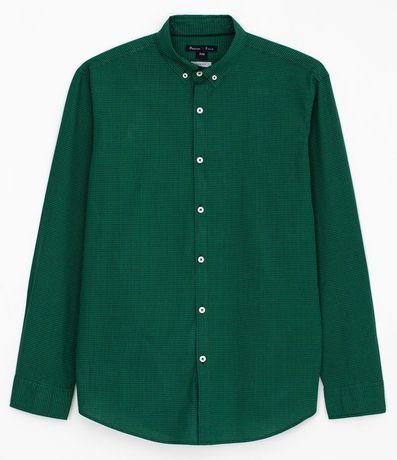 Camisa Slim Fit Manga Larga Estampa Cuadrillé