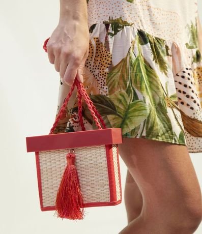 Cartera Transversal Paja con Tapa en Acrilico Satinato 5