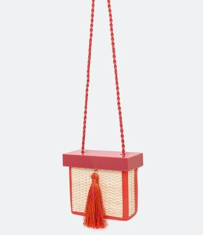 Cartera Transversal Paja con Tapa en Acrilico Satinato 3