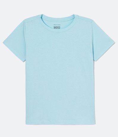 Blusa Alargada Básica en Algodón con Cuello Redondo y Manga Corta 1