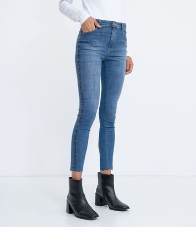 Pantalón Skinny Jeans con Tiara Brillante en la Lateral 1