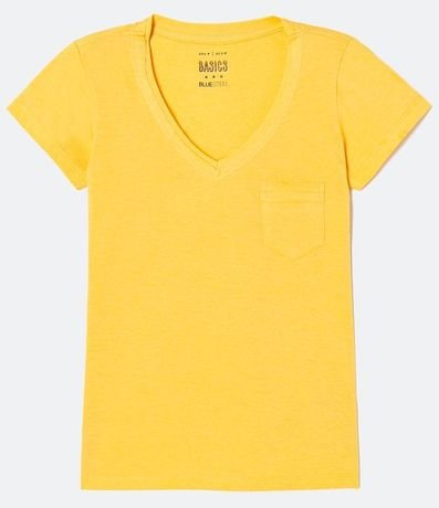 Blusa Básica en Algodón con Manga Corta y Bolsillo Pequeño 5
