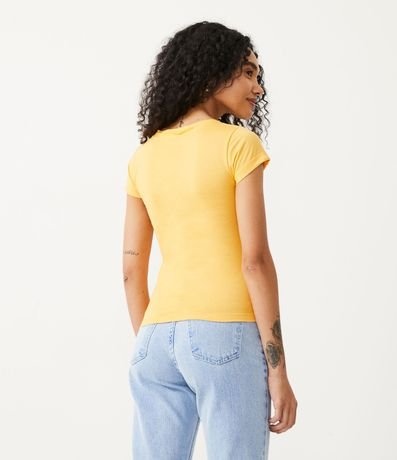 Blusa Básica en Algodón con Manga Corta y Bolsillo Pequeño 3