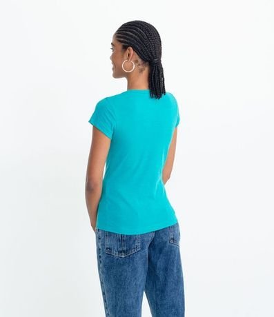 Blusa Básica en Algodón con Manga Corta y Bolsillo Pequeño 2