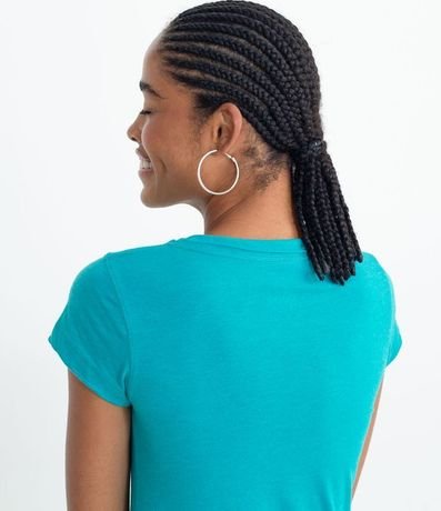 Blusa Básica en Algodón con Manga Corta y Bolsillo Pequeño 3