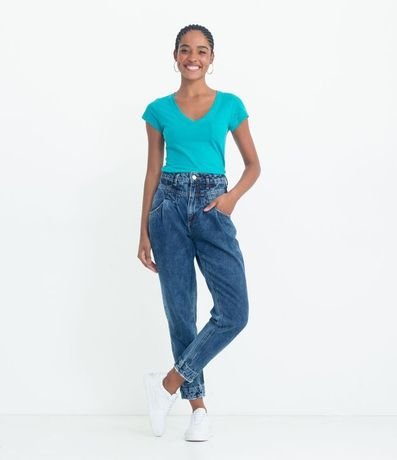 Blusa Básica en Algodón con Manga Corta y Bolsillo Pequeño 4
