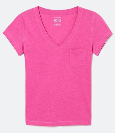 Blusa Básica en Algodón con Manga Corta y Bolsillo Pequeño 1