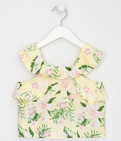 Blusa Infantil Floral con Volados - Talle 5 a 14 años 2