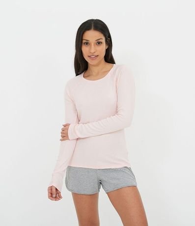 Blusa de Pijama Manga Larga Lisa en Ribana 1