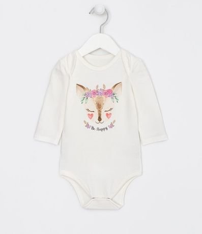 Body Infantil Estampa Bambi - Tam 0 a 18 meses 1
