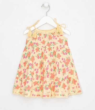 Vestido Infantil Estampado Floral Detalle en Borla - Talle 1 a 5 años 1