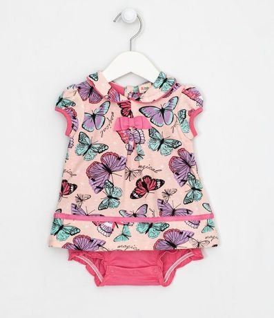 Vestido Body Infantil Estampa Mariposas - Talle 0 a 18 meses 1