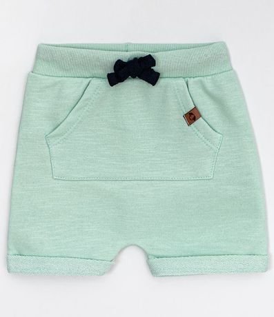 Conjunto Infantil Camiseta Estampada de Follaje y Bermuda Saruel - Tam 0 a 18 meses 2