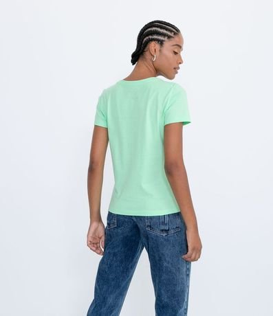 Blusa Alargada Básica en Algodón con Cuello Redondo y Manga Corta 2