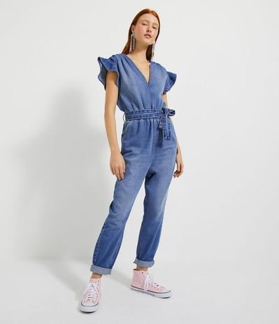 Mono Largo con Volados en las Mangas en Jeans 1