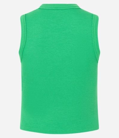 Blusa Cropped sin Manga en Ribana con Cuello Redondo 6