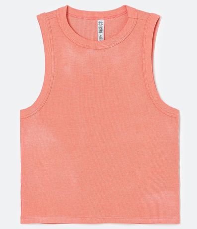 Blusa Cropped sin Manga en Ribana con Cuello Redondo 4