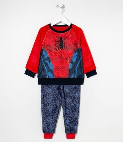 Pijama Infantil Largo en Fleece Hombre Araña - Talle 2 a 12 años 1