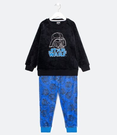 Pijama Infantil Largo en Fleece Bordado Star Wars Darth Vader - Talle 5 a 14 años 1