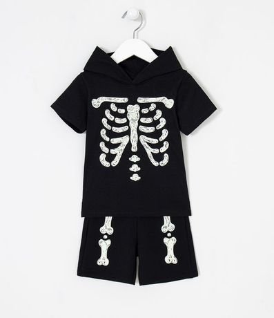 Conjunto Infantil Estampa Esqueleto Brilla en la Oscuridad Tam 1 a 5 años 1