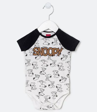 Body Infantil con Estampa Snoopy con Mangas Contrastantes Tam 0 a 18 meses 1