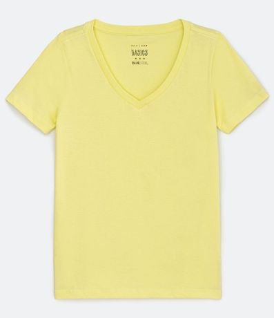 Remera en Algodón con Cuello V y Manga corta 5