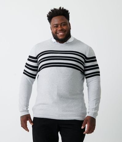 Suéter de Punto Rayado con Textura 1
