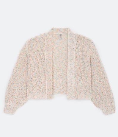 Campera Corta en Tejido de Punto con Mangas Abullonadas 5