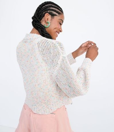 Campera Corta en Tejido de Punto con Mangas Abullonadas 2