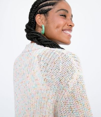 Campera Corta en Tejido de Punto con Mangas Abullonadas 3