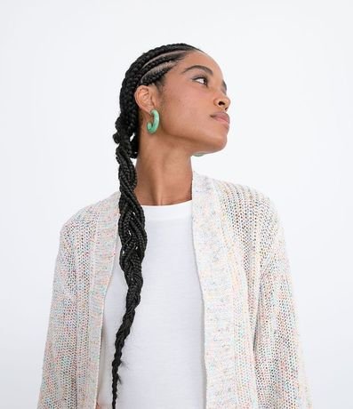 Campera Corta en Tejido de Punto con Mangas Abullonadas 4