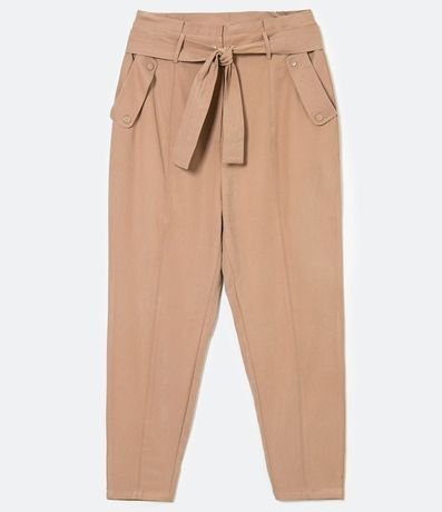 Pantalón Cargo en Poliviscosa con Cinturón y Bolsillos 5