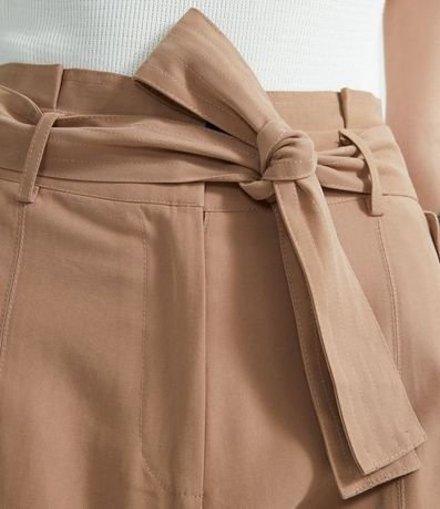 Pantalón Cargo en Poliviscosa con Cinturón y Bolsillos 3