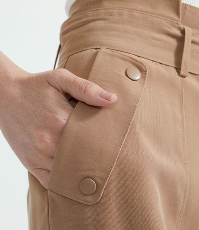 Pantalón Cargo en Poliviscosa con Cinturón y Bolsillos 4