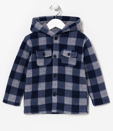 Camisa Infantil con Forro Sherpa y Patrón Cuadrillé - Talle 1 a 5 años 1