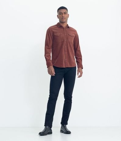 Camisa en Terciopelo con Bolsillos Delanteros 5