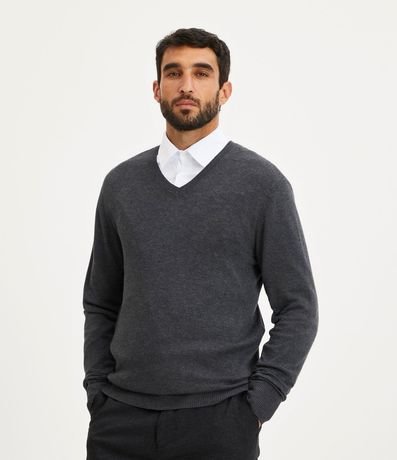 Suéter Tejido de Punto Comfort con Cuello V 3