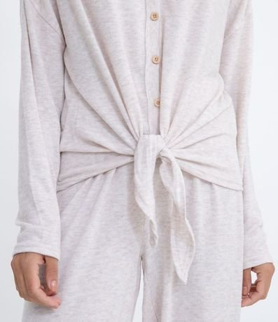 Pijama Largo en Tejido de Punto con Botones y Amarre 4