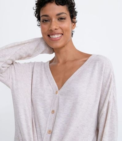 Pijama Largo en Tejido de Punto con Botones y Amarre 5