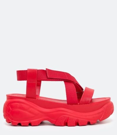 Sandalia Alta con Velcro Satinato