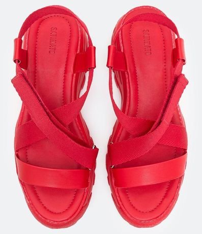 Sandalia Alta con Velcro Satinato 4