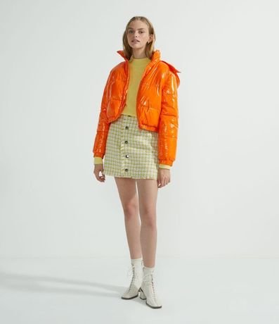 Pollera Corta en Tweed con Botones Frontales 4