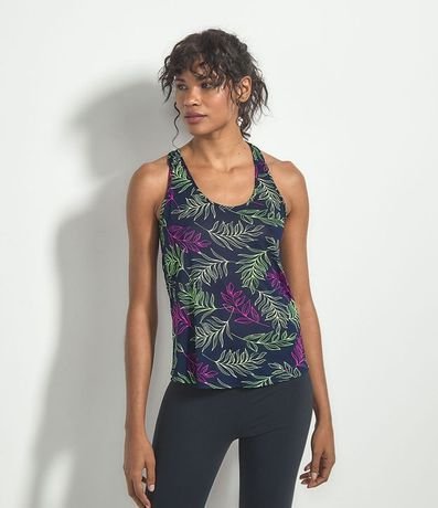 Musculosa Nadador Deportivo Estampa Hojas