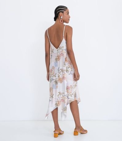 Vestido Midi en Viscosa con Puntas Estampa de Flores 2