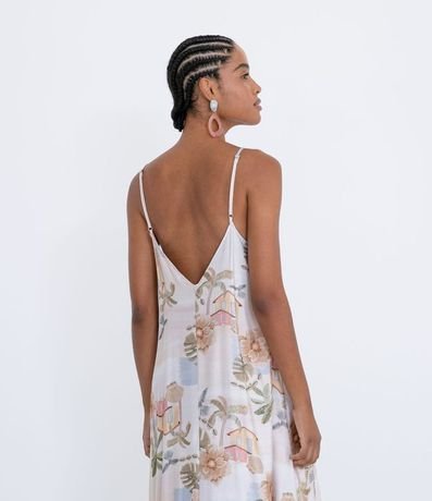 Vestido Midi en Viscosa con Puntas Estampa de Flores 4