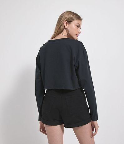 Blusa Cropped Manga Larga Estampa Malevora 2