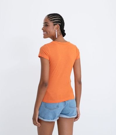 Blusa Básica en Algodón con Manga Corta y Bolsillo Pequeño 2